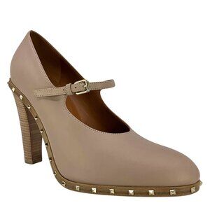 Valentino Garavani Soul Rockstud Leather Mary Jane Pumps Size 7.5 NEW